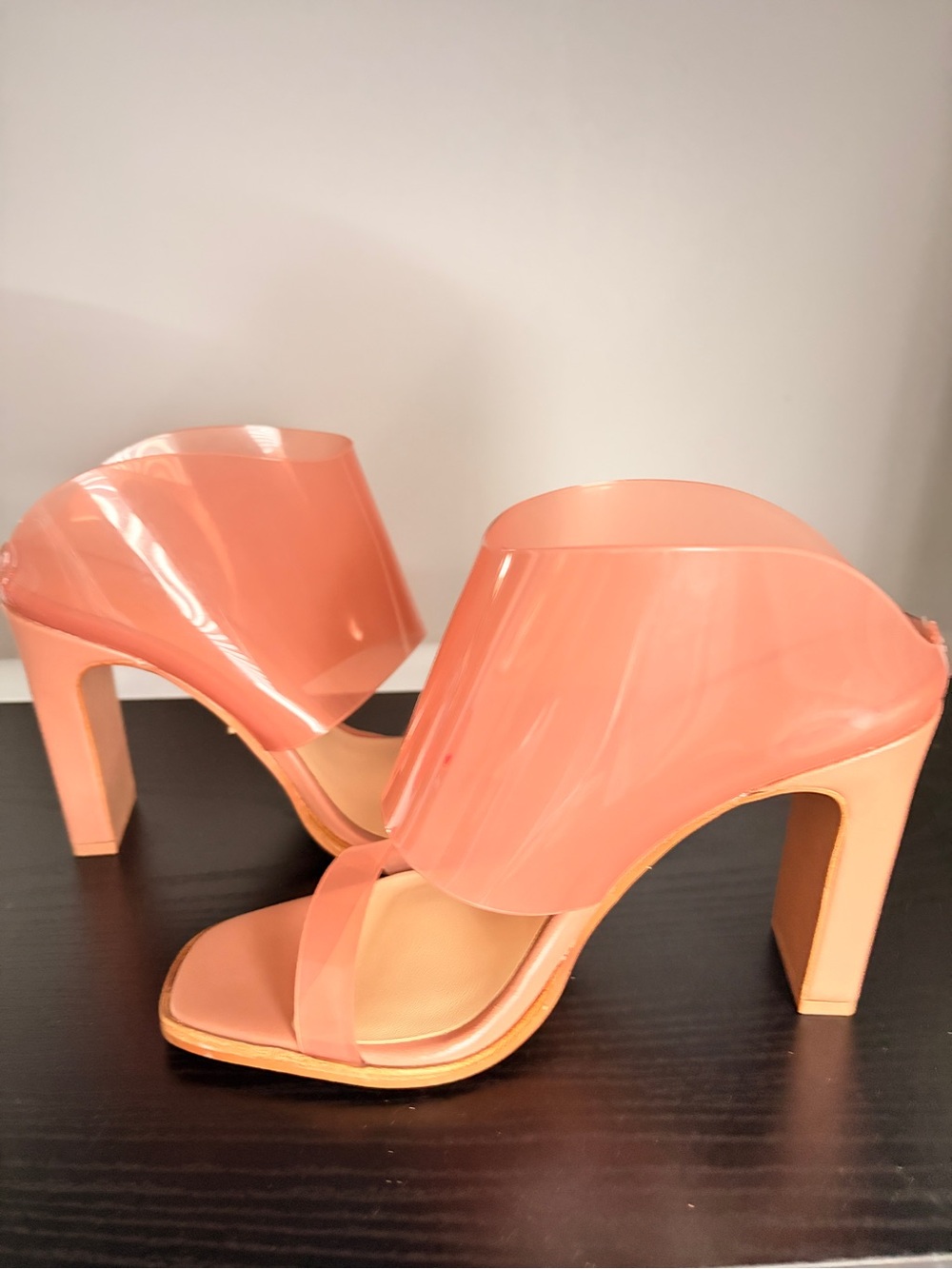 42 GOLD Coral High Block Heel Slide Sandals